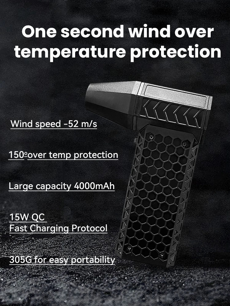 Turbo Jet Fan Mini Air Blower. Outdoor Camping BBQ Keyboard Dust Cleaning